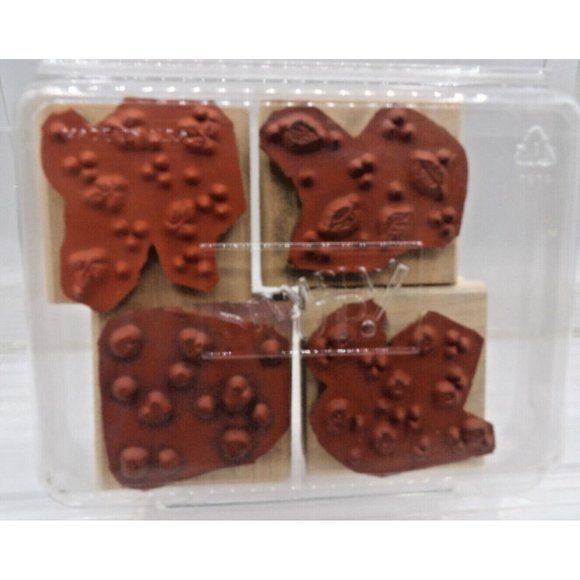 Stamp  Set of 4 Background Design Stamps  Stampin' Up! ©1999 1¾" x 1 ½" - Picture 2 of 2